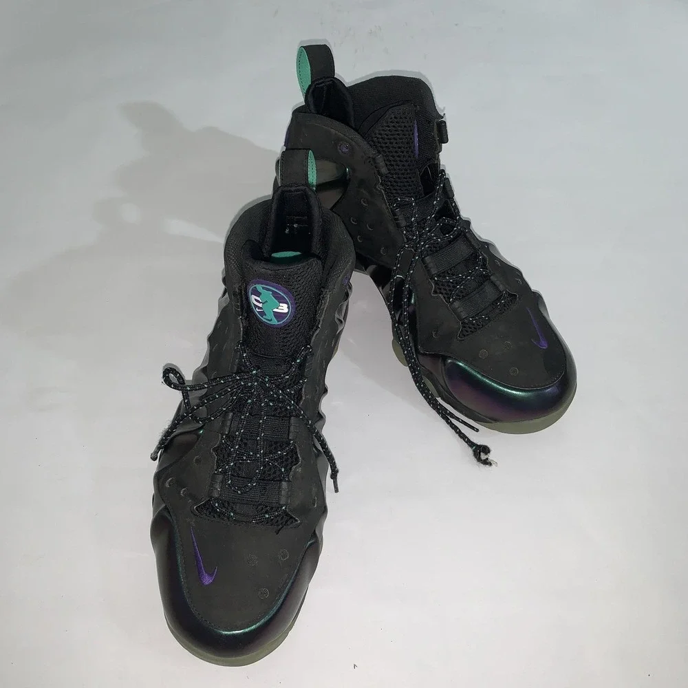 Nike Barkley Posite Max Shoes Mens 10.5 Black Glow Basketball 555097-003
